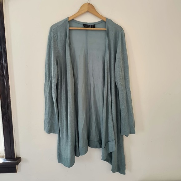 Tahari Sweaters - Tahari Womens Open Front Long Sleeve Linen Knitted Cardigan Sweater Size XL